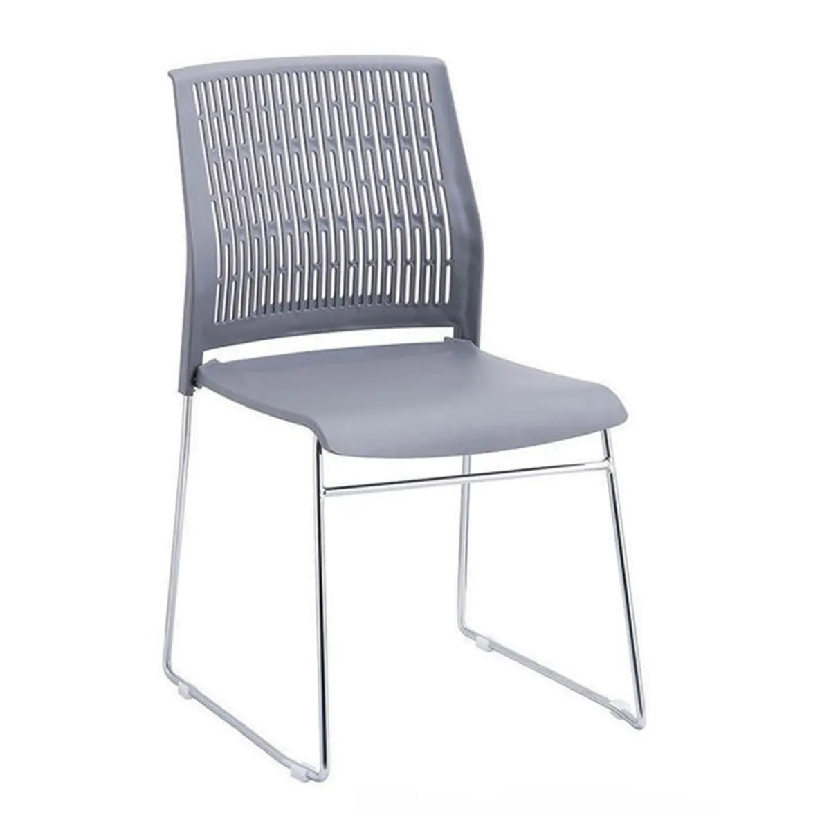 Contemporary Armless Plastic Metal Frame Study Office Chair Image - 26