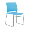 Contemporary Armless Plastic Metal Frame Study Office Chair Image - 30