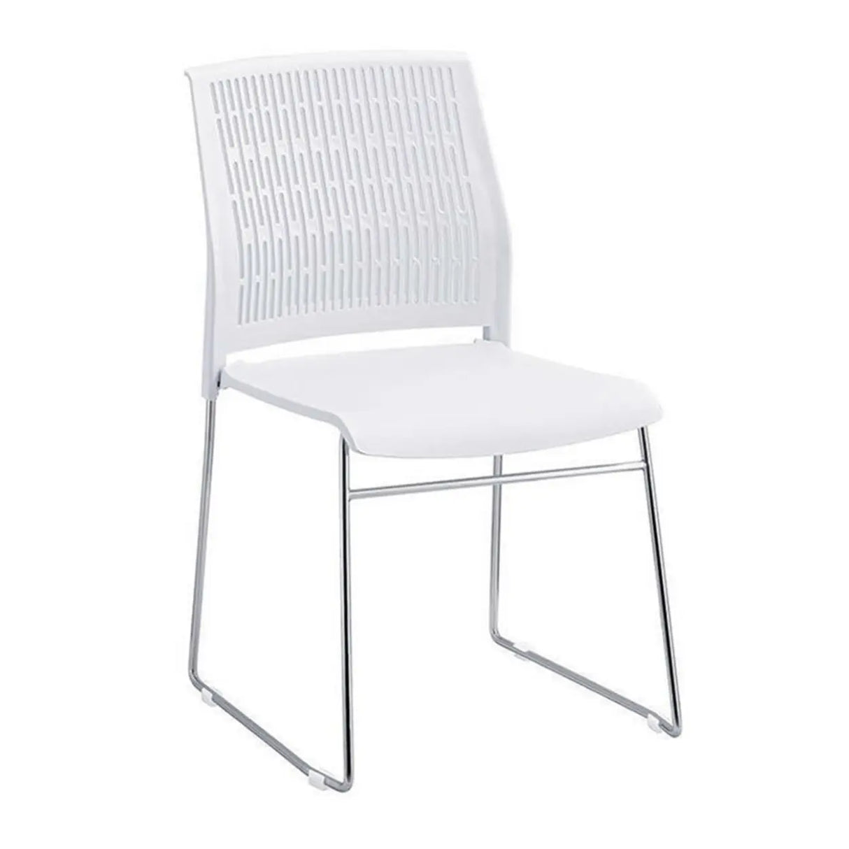 Contemporary Armless Plastic Metal Frame Study Office Chair Image - 31