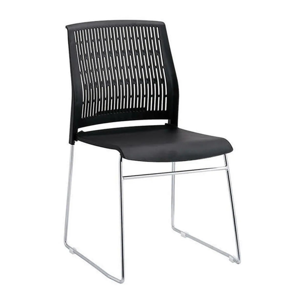 Contemporary Armless Plastic Metal Frame Study Office Chair Image - 32