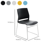 Contemporary Armless Plastic Metal Frame Study Office Chair #size