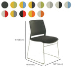 Contemporary Armless Plastic Metal Frame Study Office Chair Image - 34