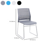 Contemporary Armless Plastic Metal Frame Study Office Chair Image - 35
