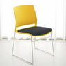 Contemporary Armless Plastic Metal Frame Study Office Chair Image - 7