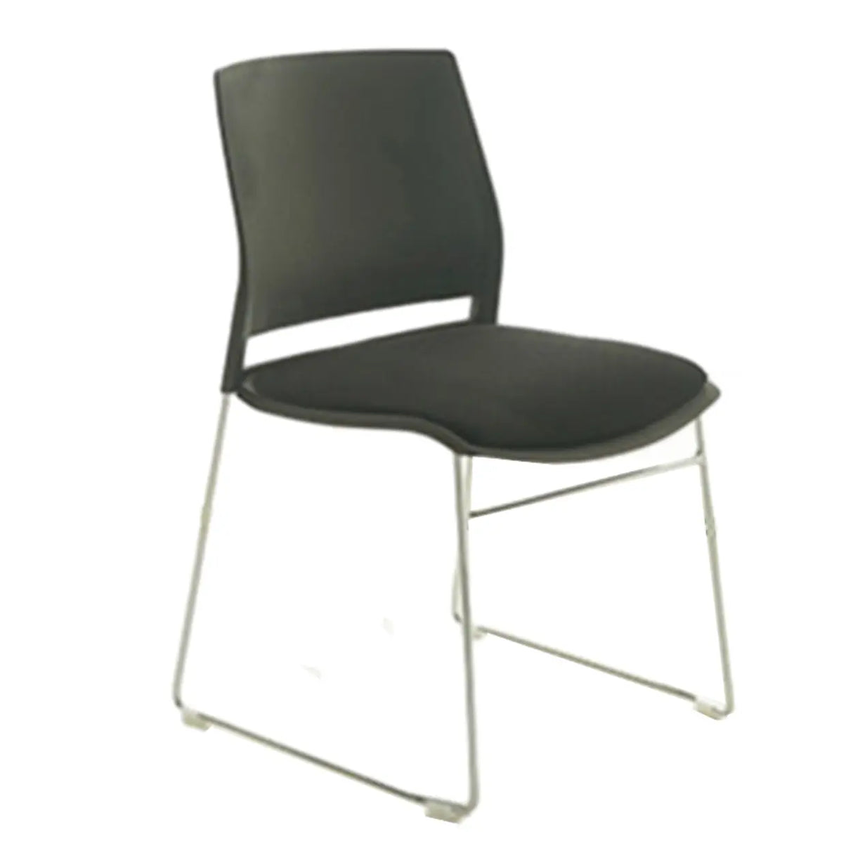 Contemporary Armless Plastic Metal Frame Study Office Chair Image - 9