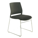 Contemporary Armless Plastic Metal Frame Study Office Chair Image - 9