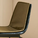 Contemporary Armless PU Leather Solid Back Dining Chairs Image - 12