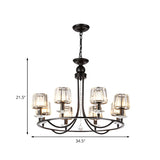 Contemporary Bedroom Crystal Circle Round Hanging Chandelier Image - 12
