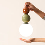 Contemporary Bedroom Green Globe Glass Pendant Light Image - 10
