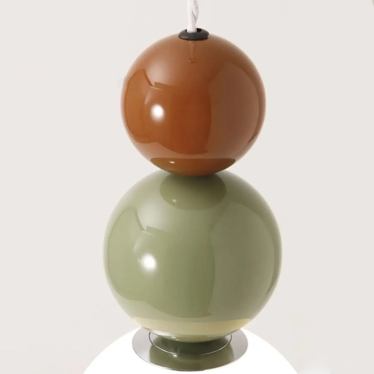 Contemporary Bedroom Green Globe Glass Pendant Light Image - 11