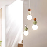 Contemporary Bedroom Green Globe Glass Pendant Light Image - 14