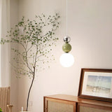 Contemporary Bedroom Green Globe Glass Pendant Light Image - 15