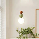 Contemporary Bedroom Green Globe Glass Pendant Light Image - 16