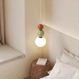 Contemporary Bedroom Green Globe Glass Pendant Light Image - 17