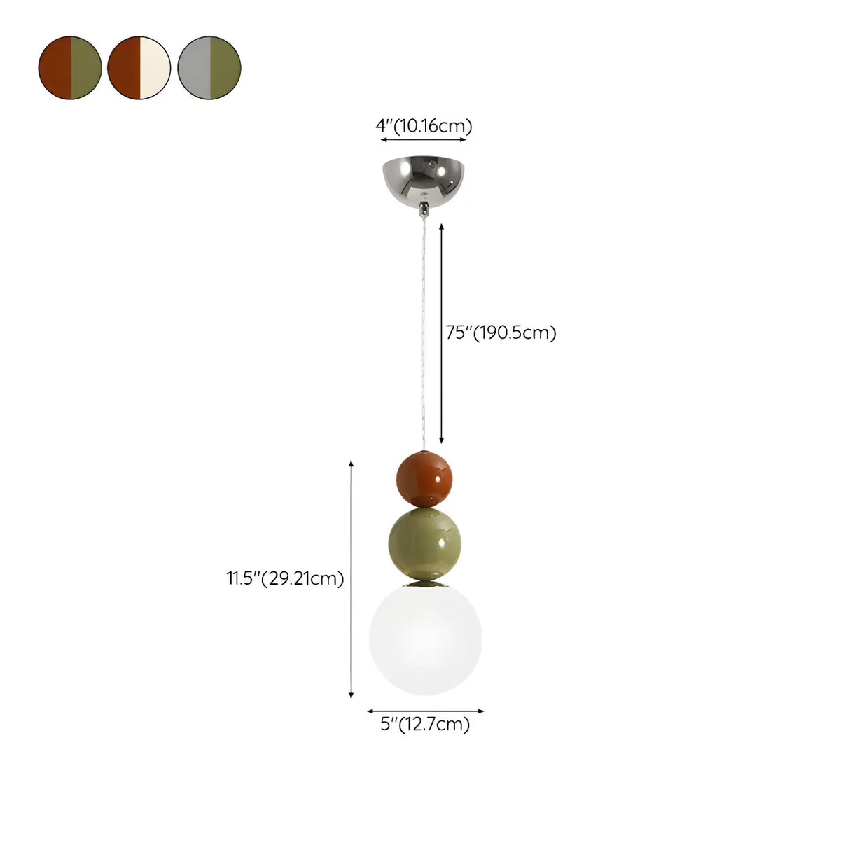 Contemporary Bedroom Green Globe Glass Pendant Light 