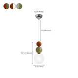 Contemporary Bedroom Green Globe Glass Pendant Light #size