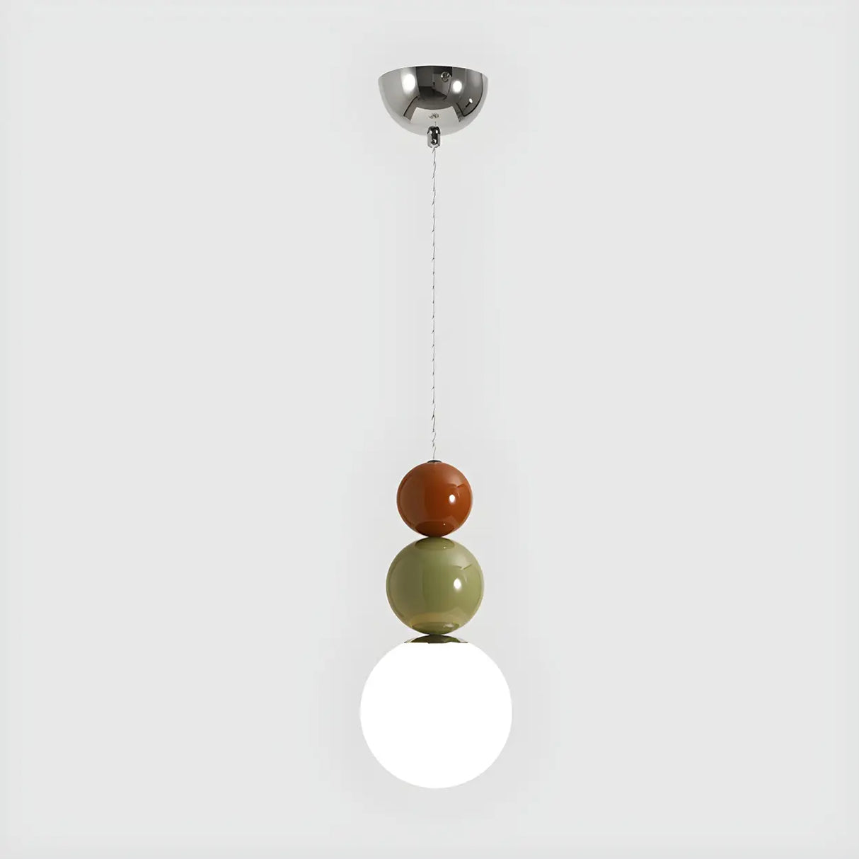 Contemporary Bedroom Green Globe Glass Pendant Light Image - 2