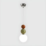 Contemporary Bedroom Green Globe Glass Pendant Light Image - 2