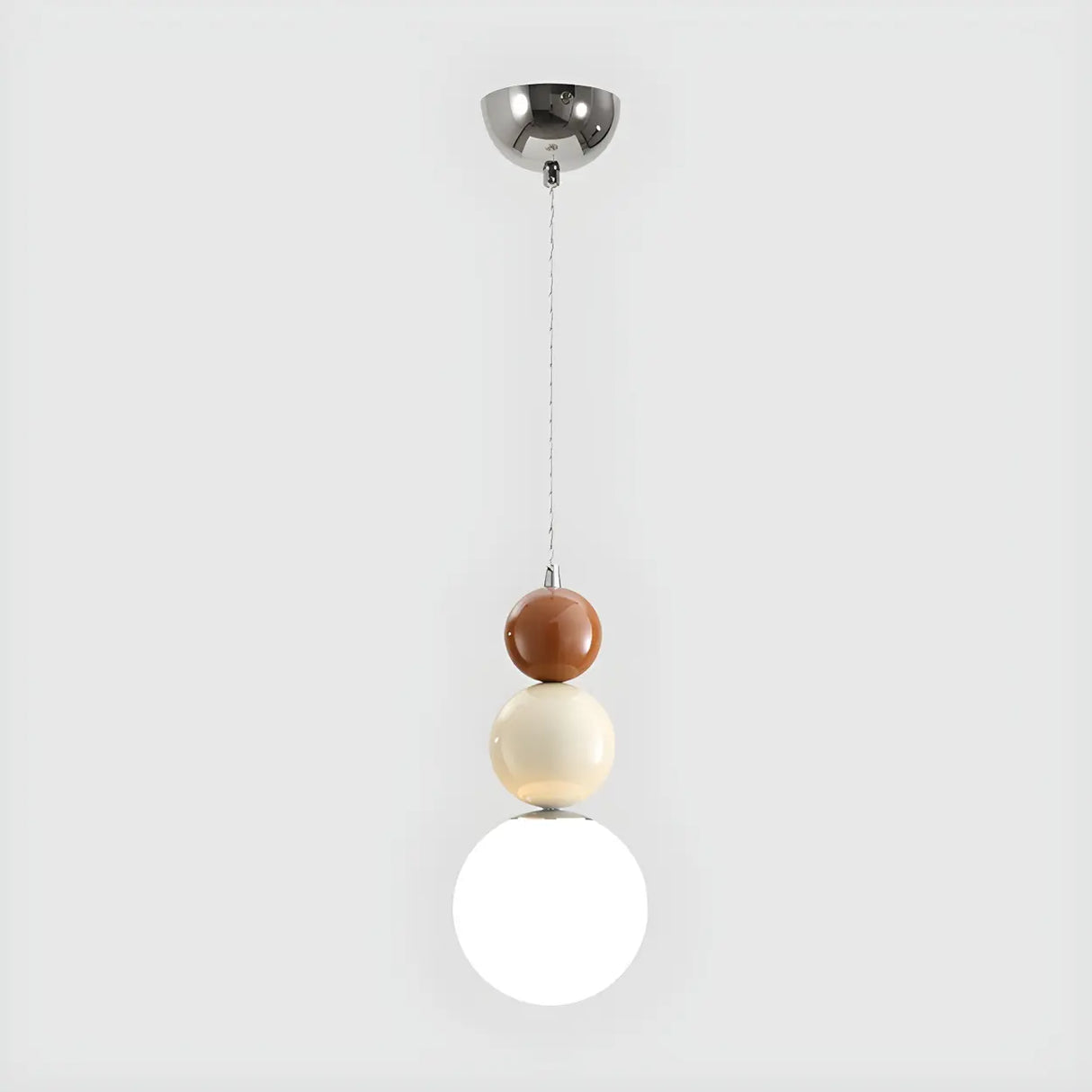 Contemporary Bedroom Green Globe Glass Pendant Light Image - 3