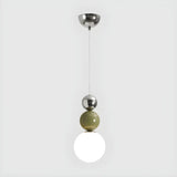 Contemporary Bedroom Green Globe Glass Pendant Light Image - 5
