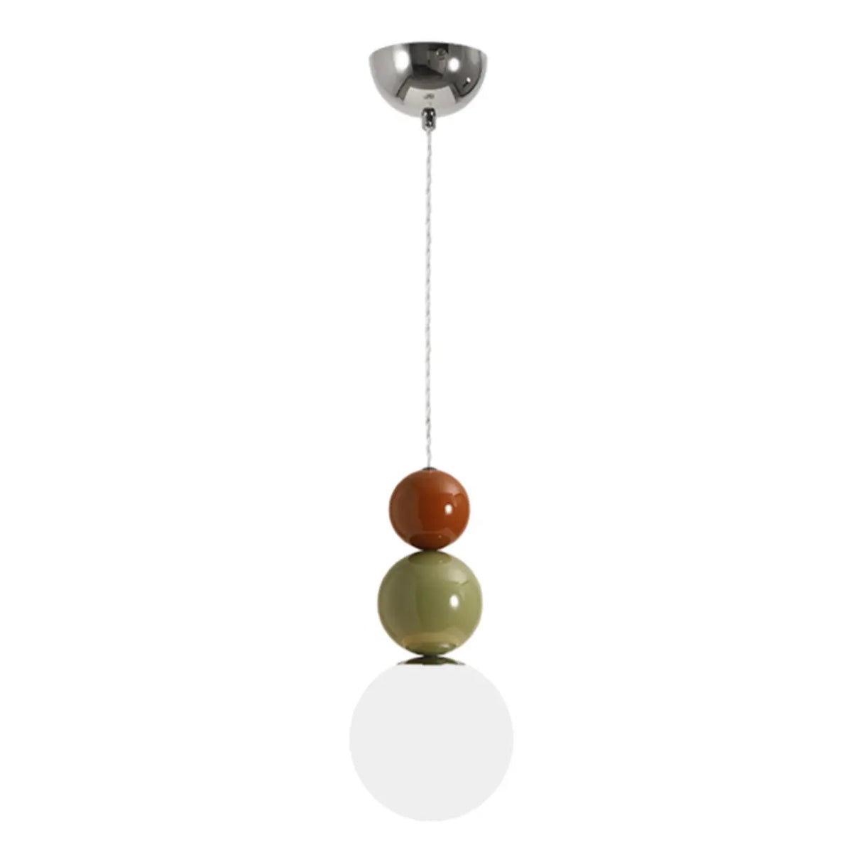 Contemporary Bedroom Green Globe Glass Pendant Light Image - 8