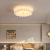 Contemporary Bedroom Medium Drum Flush Mount Light Image - 4