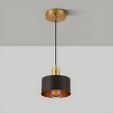 Contemporary Bedroom Solid Wood Drum Pendant Light Image - 10
