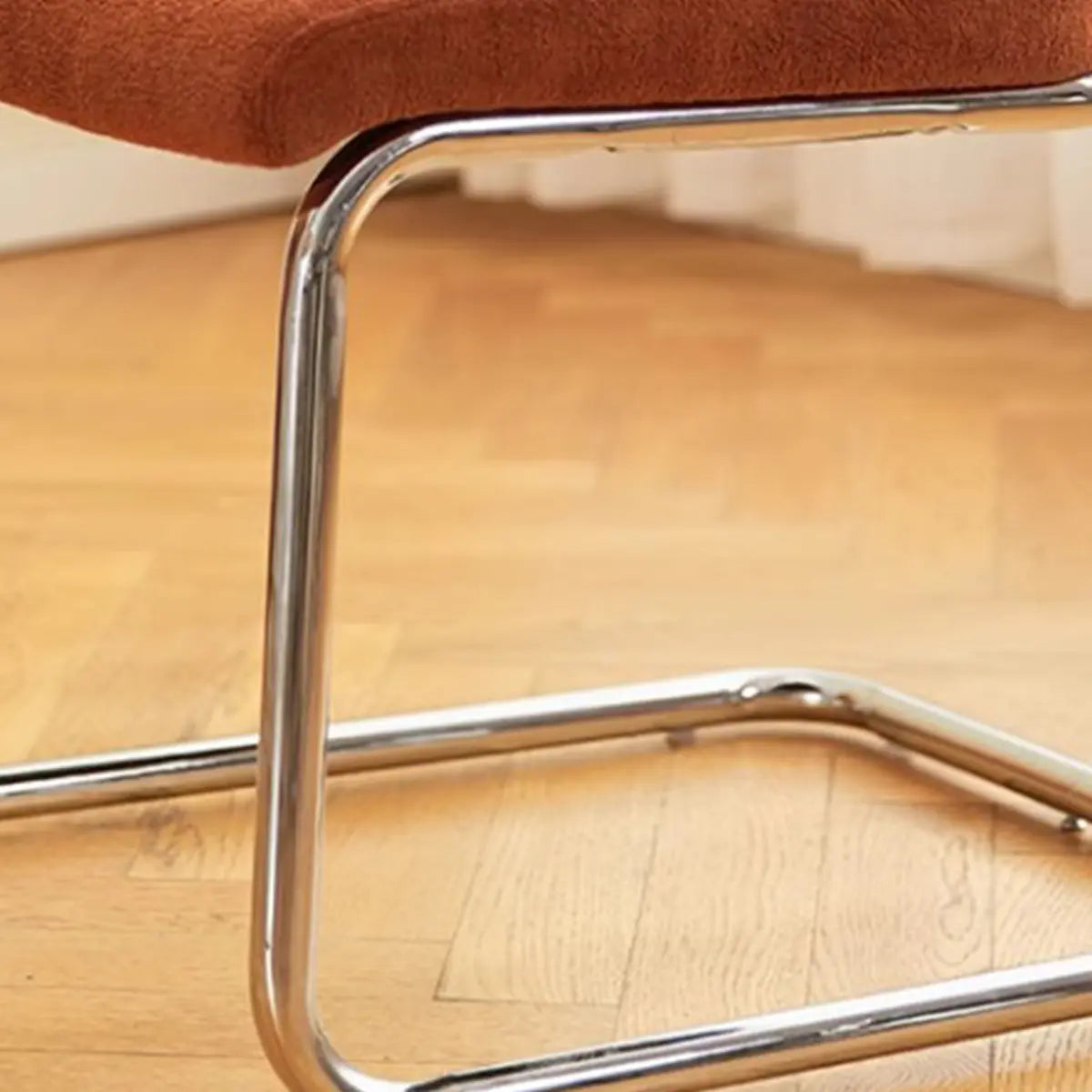 Contemporary Beige Upholstered Metal Office Chairs Image - 10