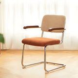 Contemporary Beige Upholstered Metal Office Chairs Image - 2