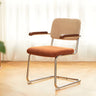 Contemporary Beige Upholstered Metal Office Chairs Image - 2