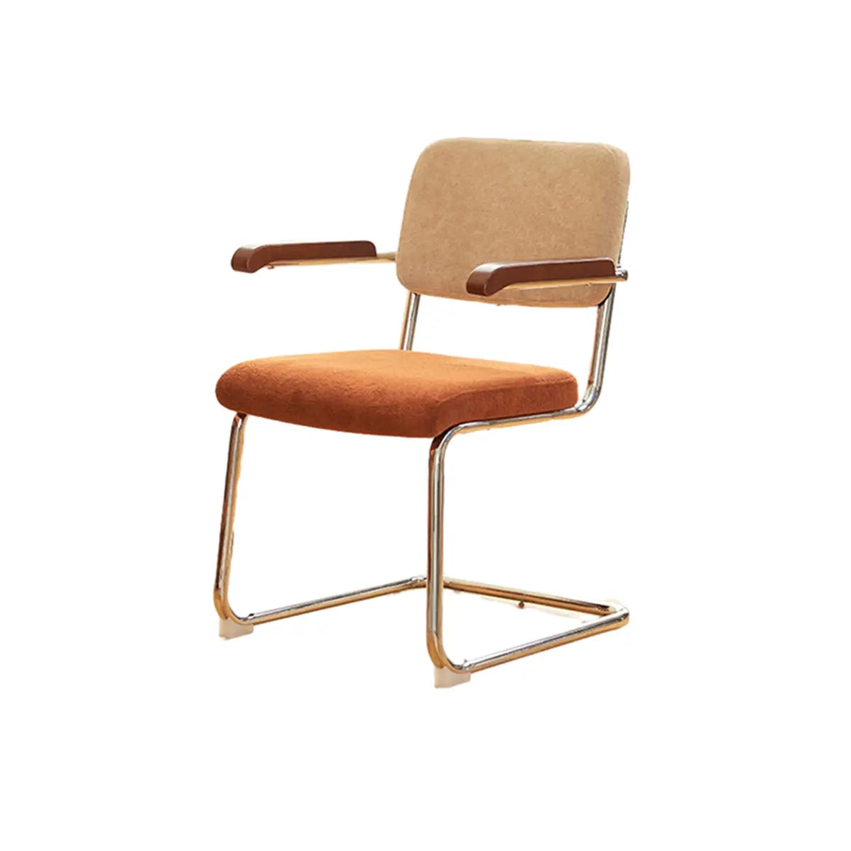 Contemporary Beige Upholstered Metal Office Chairs Image - 9