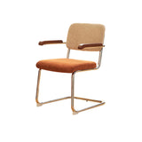 Contemporary Beige Upholstered Metal Office Chairs Image - 9