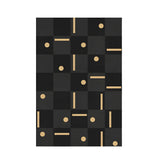 Contemporary Black Checkered Polyester Area Rug Image - 5