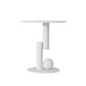 Contemporary Black Geometric Pedestal Metal Round Side Table Image - 5