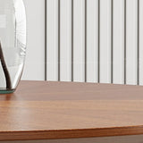 Contemporary Black Metal Base Round Wood Top Dining Table Image - 5