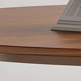 Contemporary Black Metal Base Round Wood Top Dining Table Image - 6