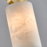 Contemporary Brass Alabaster Cube Bedroom Pendant Light Image - 8