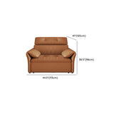 Contemporary Brown Genuine Leather Extendable Sleeper Sofa Image - 14