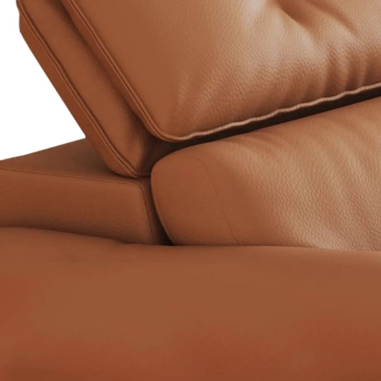 Contemporary Brown Genuine Leather Extendable Sleeper Sofa Image - 6