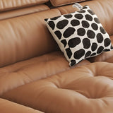 Contemporary Brown Genuine Leather Extendable Sleeper Sofa Image - 8
