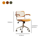 Contemporary Brown Leather Swivel Ergonomic Office Chair #size