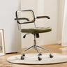 Contemporary Brown Leather Swivel Ergonomic Office Chair Image - 9