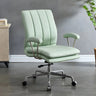Contemporary Brown Swivel Leather Office Chair with Wheels Image - 7
