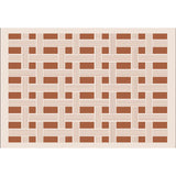Contemporary Checkered Polypropylene Camel Area Rug Image - 3