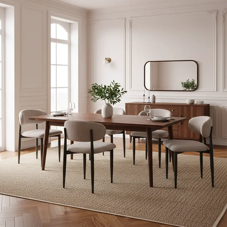 Contemporary Chenille Low Back Armless Dining Chair Set of 2 Image - 2