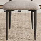 Contemporary Chenille Low Back Armless Dining Chair Set of 2 Image - 3