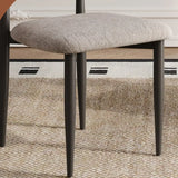 Contemporary Chenille Low Back Armless Dining Chair Set of 2 Image - 4