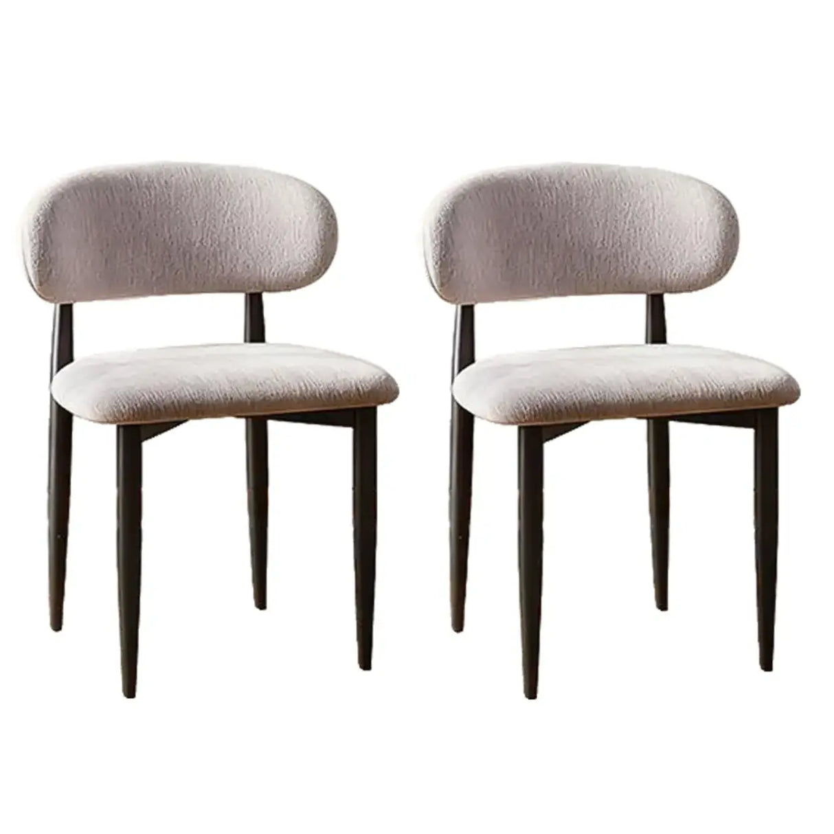 Contemporary Chenille Low Back Armless Dining Chair Set of 2 Image - 6
