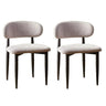 Contemporary Chenille Low Back Armless Dining Chair Set of 2 Image - 6