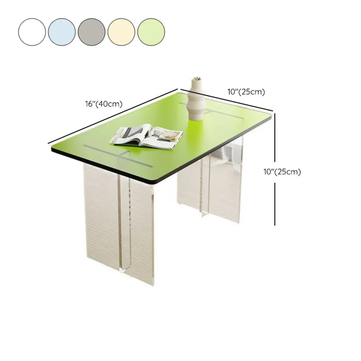Contemporary Clear Acrylic Rectangular Coffee Table 
